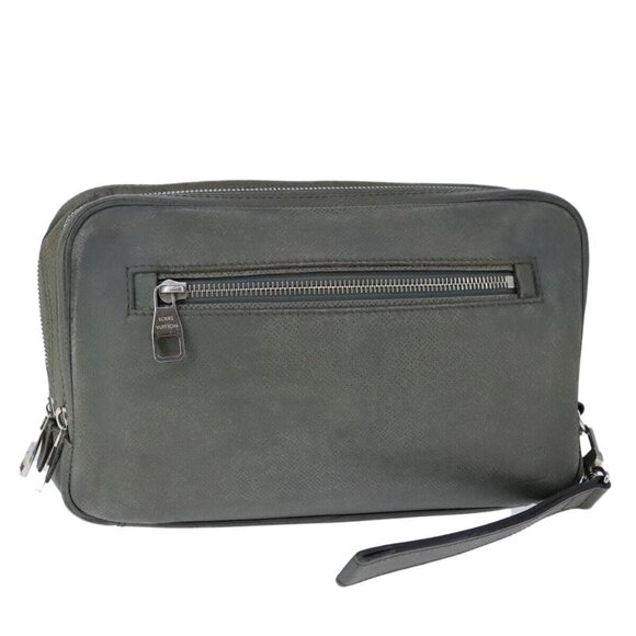 LOUIS VUITTON Taiga Neopavel Clutch Bag Gray Gracie M32684 LV Auth bs21264 - Picture 1 of 16